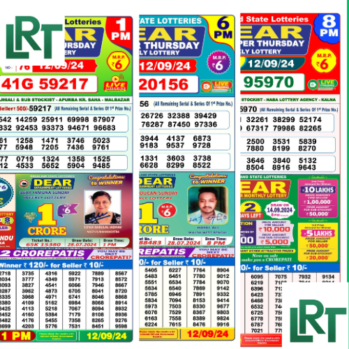 Lottery Sambad Today 12-09-2024 Results 1PM, 6PM , 8PM